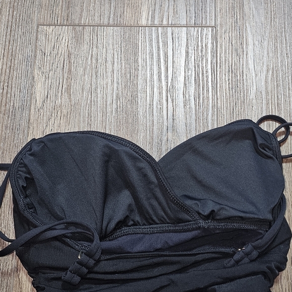 NWOT Lauren Ralph Lauren The Bel Air Rucjed Swimsuit Sz 8 Black - Picture 3 of 14